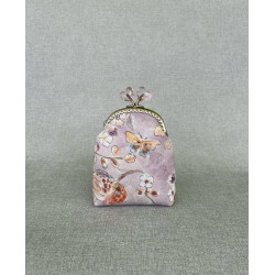 Cosmetic bag wallet with watercolor flowers