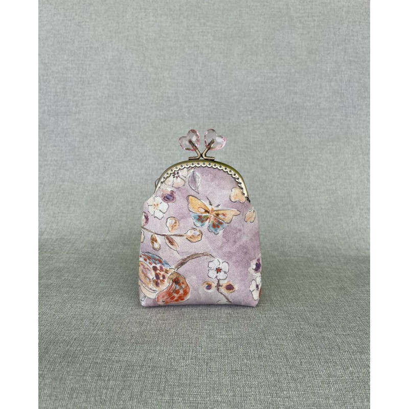 Cosmetic bag wallet with watercolor flowers